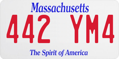 MA license plate 442YM4