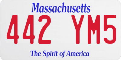 MA license plate 442YM5