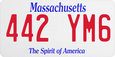 MA license plate 442YM6
