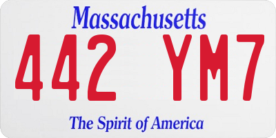 MA license plate 442YM7