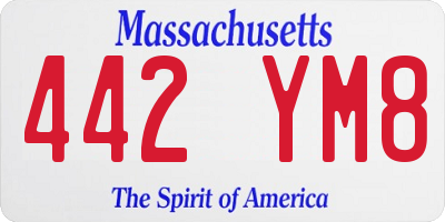 MA license plate 442YM8