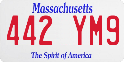 MA license plate 442YM9