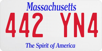 MA license plate 442YN4