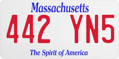 MA license plate 442YN5