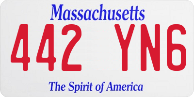 MA license plate 442YN6