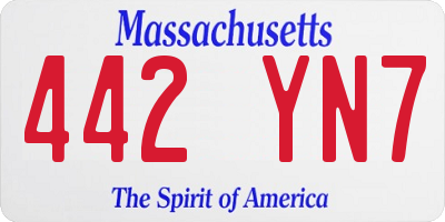 MA license plate 442YN7