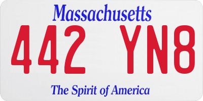 MA license plate 442YN8