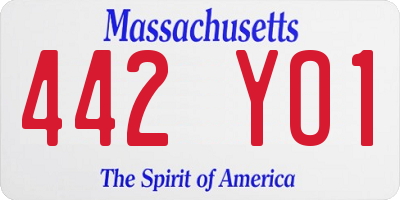 MA license plate 442YO1