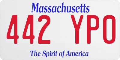 MA license plate 442YP0