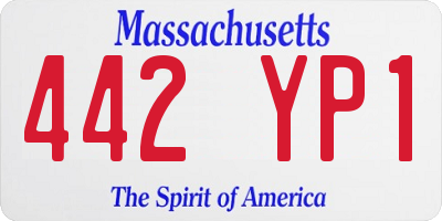 MA license plate 442YP1