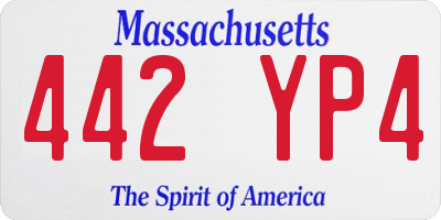 MA license plate 442YP4