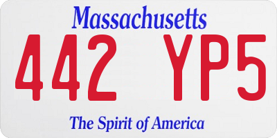 MA license plate 442YP5