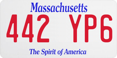 MA license plate 442YP6