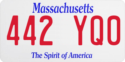 MA license plate 442YQ0