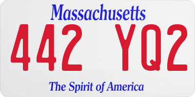 MA license plate 442YQ2