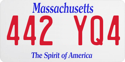 MA license plate 442YQ4