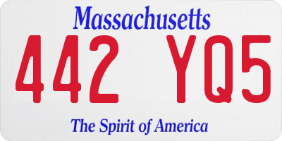 MA license plate 442YQ5