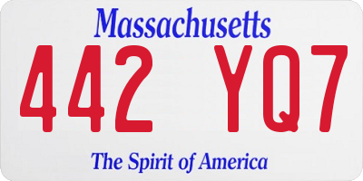 MA license plate 442YQ7