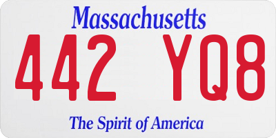 MA license plate 442YQ8