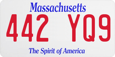 MA license plate 442YQ9