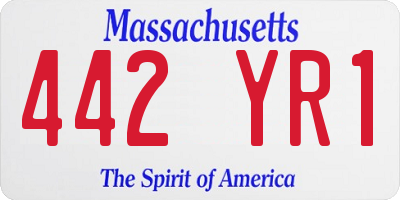 MA license plate 442YR1