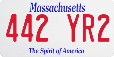MA license plate 442YR2