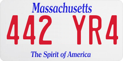 MA license plate 442YR4