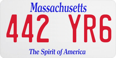 MA license plate 442YR6