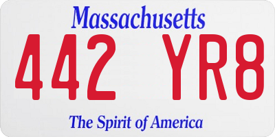 MA license plate 442YR8