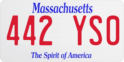 MA license plate 442YS0