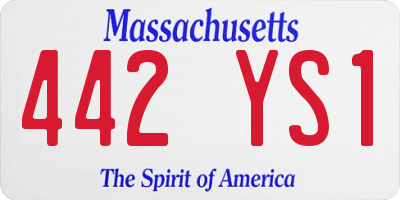 MA license plate 442YS1