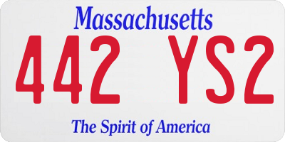 MA license plate 442YS2