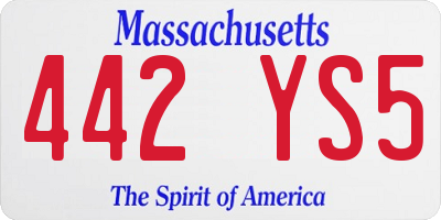 MA license plate 442YS5