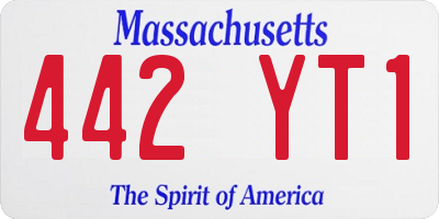 MA license plate 442YT1