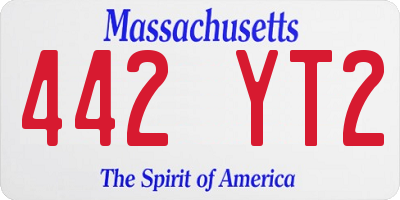 MA license plate 442YT2