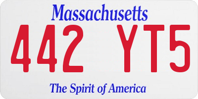 MA license plate 442YT5