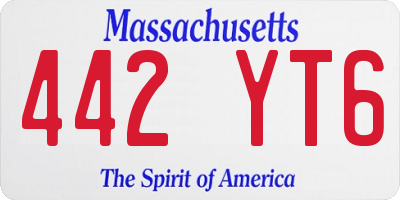 MA license plate 442YT6