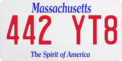 MA license plate 442YT8