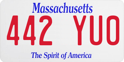 MA license plate 442YU0