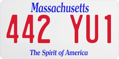 MA license plate 442YU1