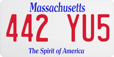 MA license plate 442YU5
