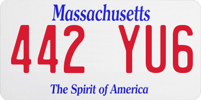 MA license plate 442YU6