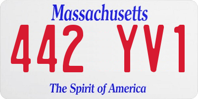 MA license plate 442YV1
