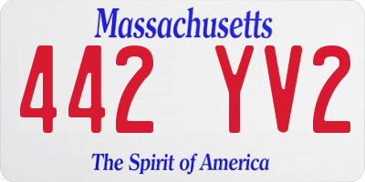 MA license plate 442YV2