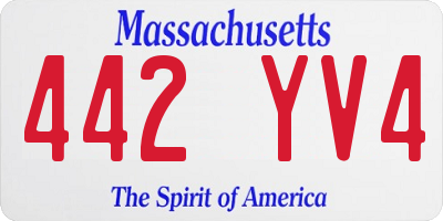 MA license plate 442YV4