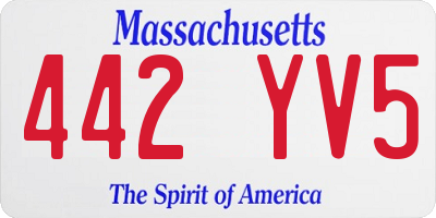 MA license plate 442YV5