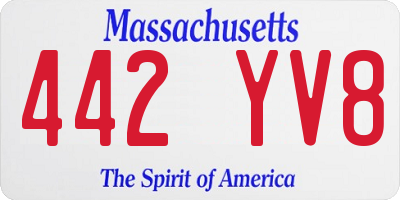 MA license plate 442YV8