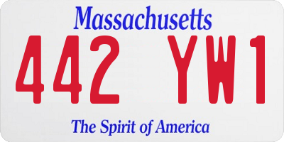 MA license plate 442YW1