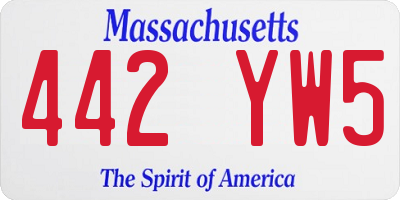 MA license plate 442YW5