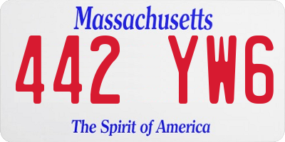 MA license plate 442YW6